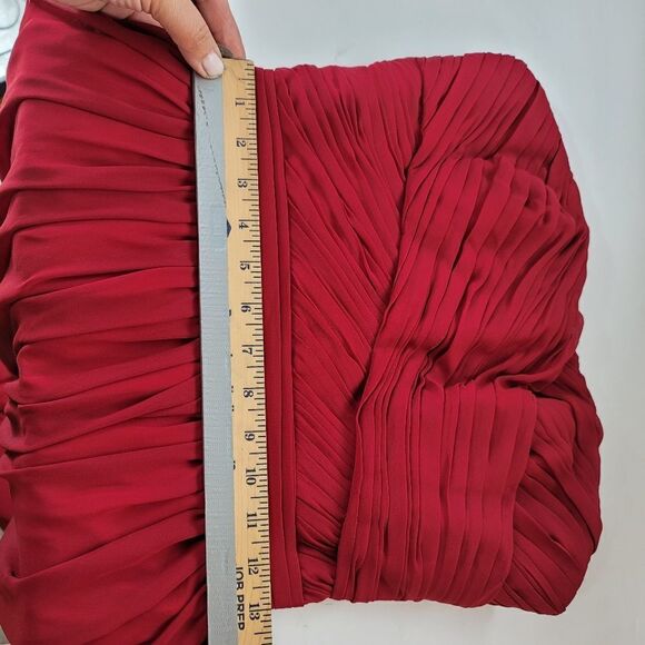 Bill levkoff cranberry chiffon sweetheart bridesmaids dress - Picture 4 of 12